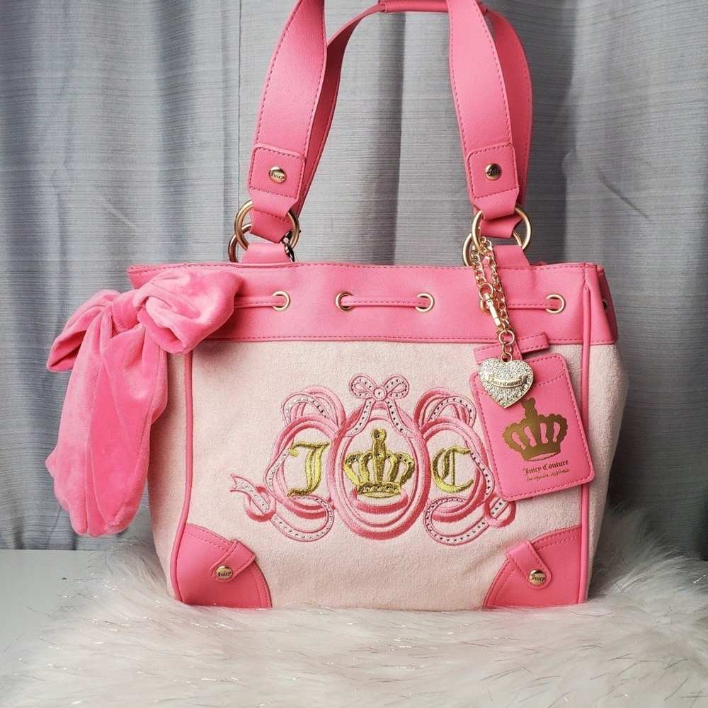 Juicy Couture Pink Tote with Signature Embroidery